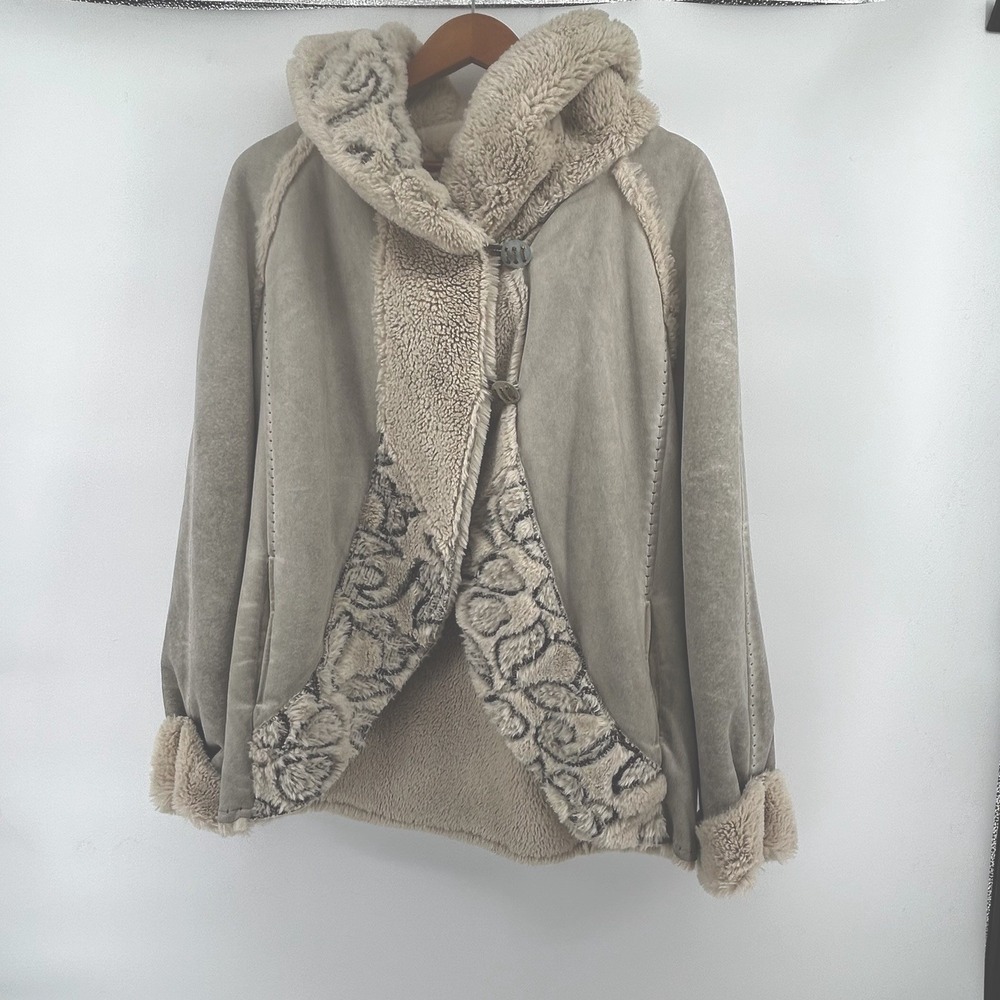 Teddy Jacket  Elisa Cavaletti by Daniela Dallavalle gray faux suede Women Small